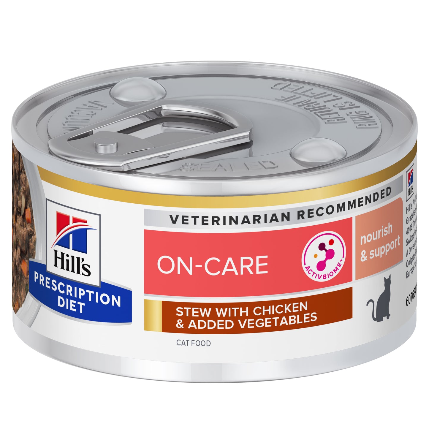 On-Care| Hill's Prescription Diet תמיכה בסרטן לחתול, נזיד 82 גרם (עם עוף וירקות) – Hill's
