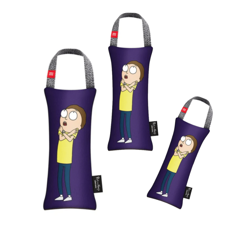 צעצוע לעיסה ומשיכה מצפצף לכלב עם הדפס ריק ומורטי סגול WAU DOG