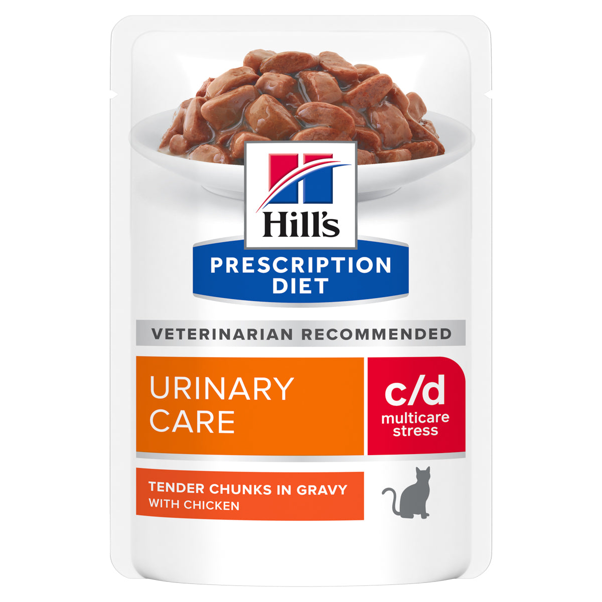 פאוצ' מזון c/d stress | Hill's Prescription Diet לחתול בוגר, 85 גר' (12 יח') – Hill's