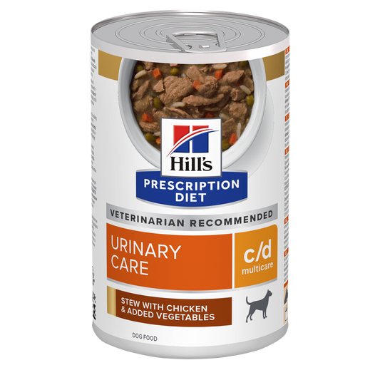 שימורי נזיד c/d | Hill's Prescription Diet מולטיקייר לכלב, 354 גר' (עוף וירקות) – Hill's