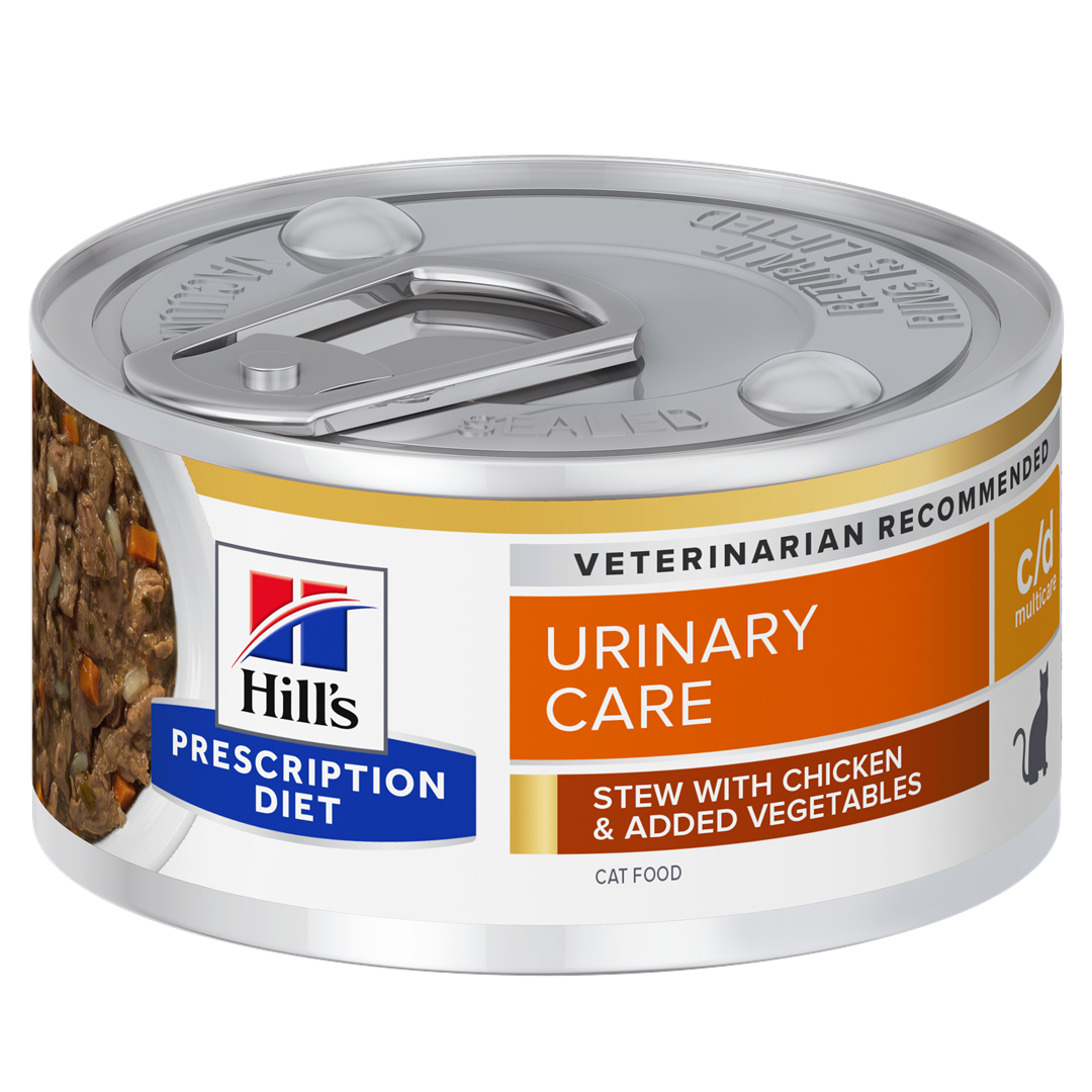 שימורי נזיד c/d | Hill's Prescription Diet מולטיקייר לחתול, 82 גר' (עוף וירקות) – Hill's