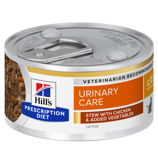 שימורי נזיד c/d | Hill's Prescription Diet מולטיקייר לחתול, 82 גר' (עוף וירקות) – Hill's