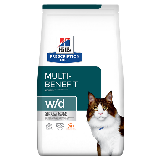 w/d | Hill's Prescription Diet מולטי בנפיט לחתול, 3 ק"ג (עם עוף) – Hill's
