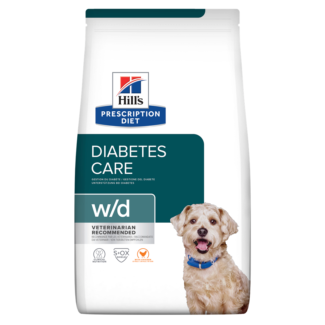 w/d | Hill's Prescription Diet דיאביטיס קייר לכלב, 10 ק"ג (עם עוף) – Hill's