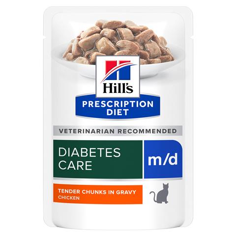 פאוצ' מזון m/d | Hill's Prescription Diet לחתול בוגר, 85 גר' (12 יח') – Hill's