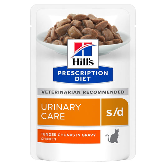 פאוצ' מזון s/d | Hill's Prescription Diet לחתול בוגר, 85 גר' (12 יח') – Hill's