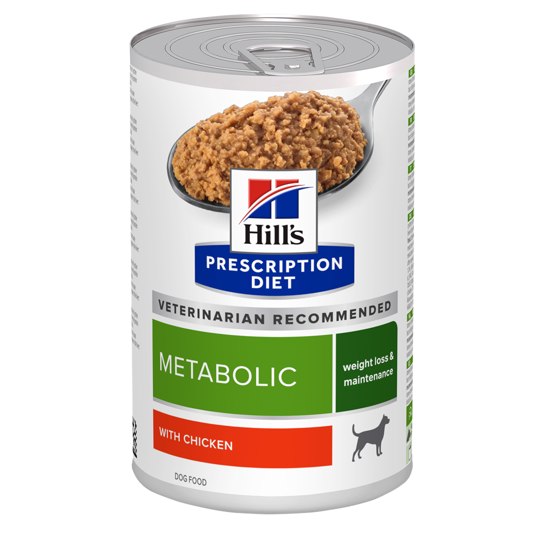 שימורי Hill's Prescription Diet | מטבוליק לכלב, 370 גר' (עם עוף) – Hill's
