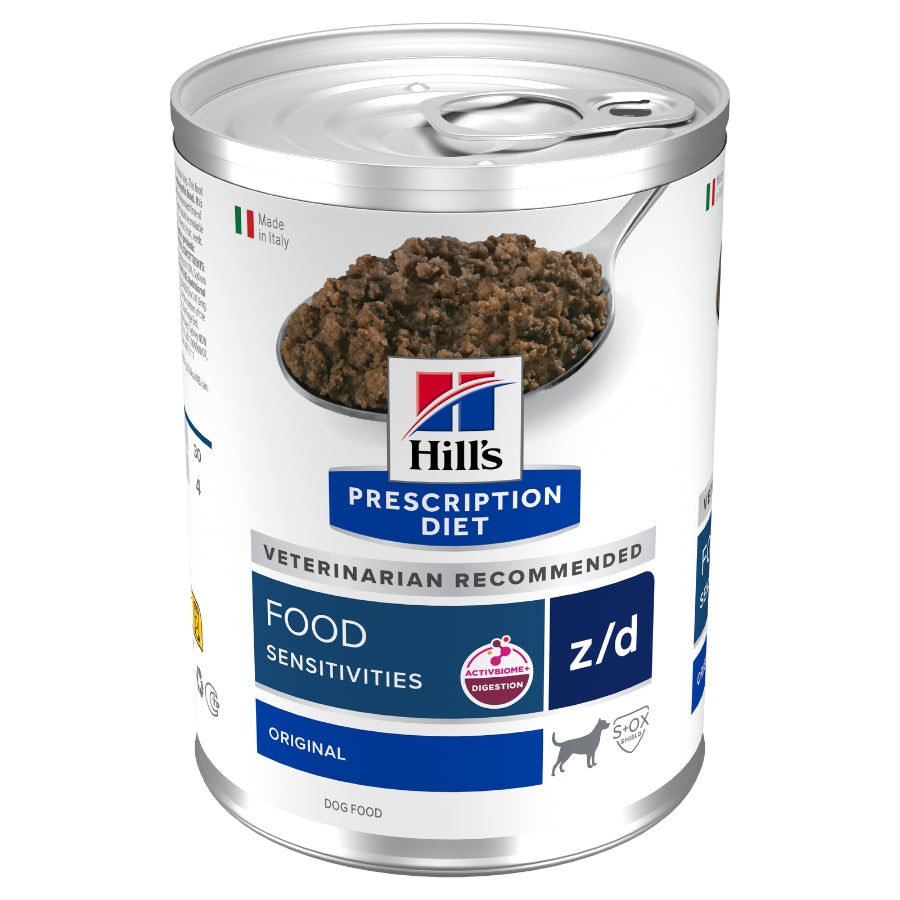 שימורי z/d | Hill's Prescription Diet רגישות למזון כלב, 370 גר' – Hill's