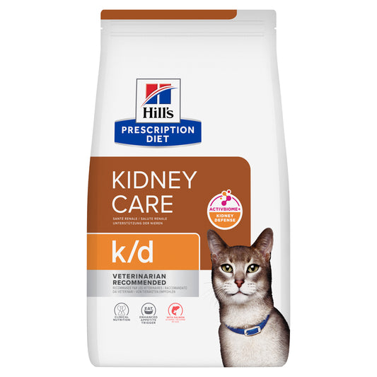 k/d | Hill's Prescription Diet קידני קייר לחתול, 3 ק"ג (עם סלמון) – Hill's