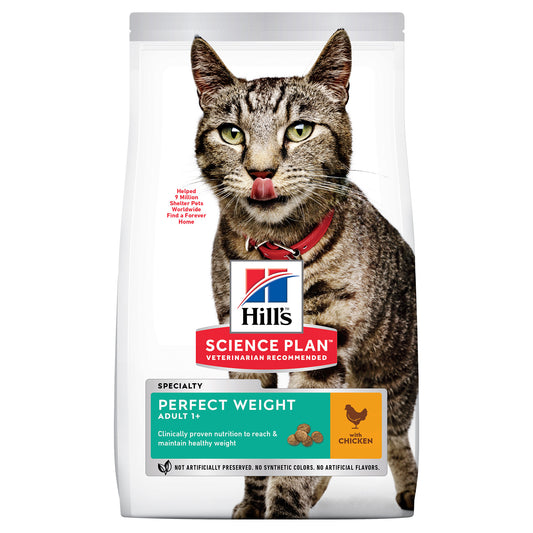 Hill's Science Plan לחתול בוגר Perfect Weight (עם עוף), 2.5 ק"ג – Hill's