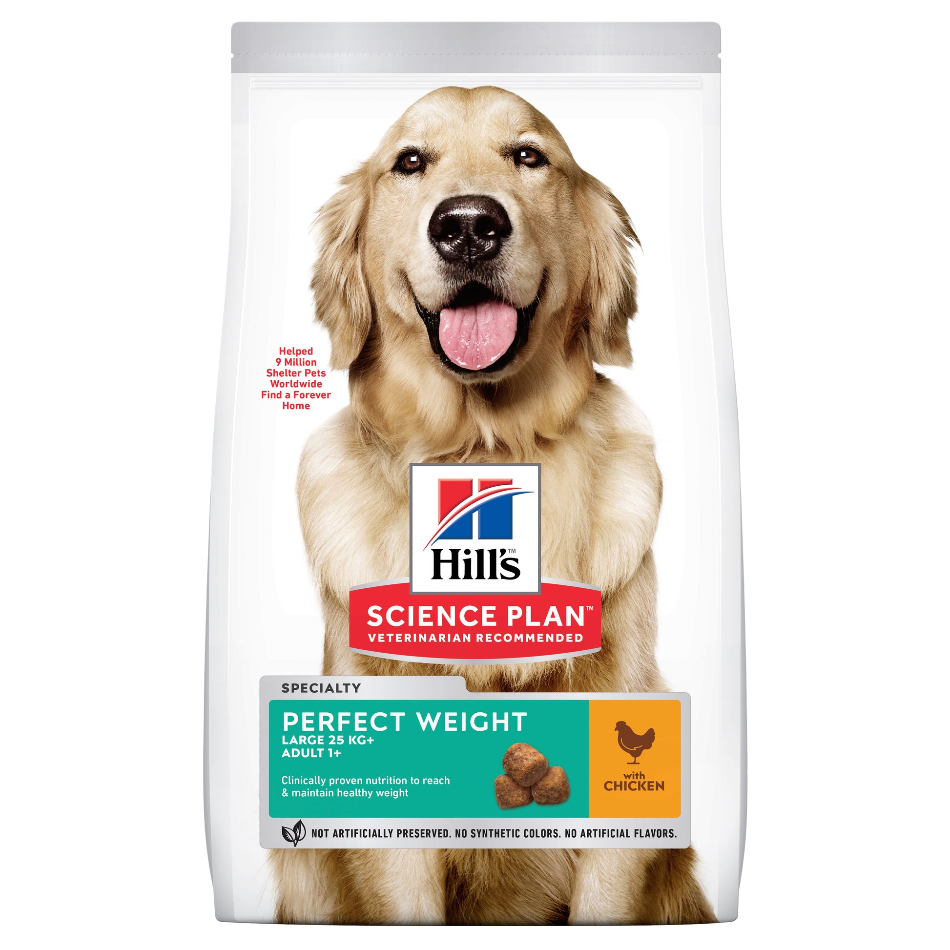 Hill's Science Plan לכלב בוגר מגזע גדול Perfect Weight (עם עוף), 12 ק"ג – Hill's